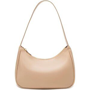 Women Khaki Imported Polyester Pu Leather Zipper Closure Cute Mini Tote Handbag